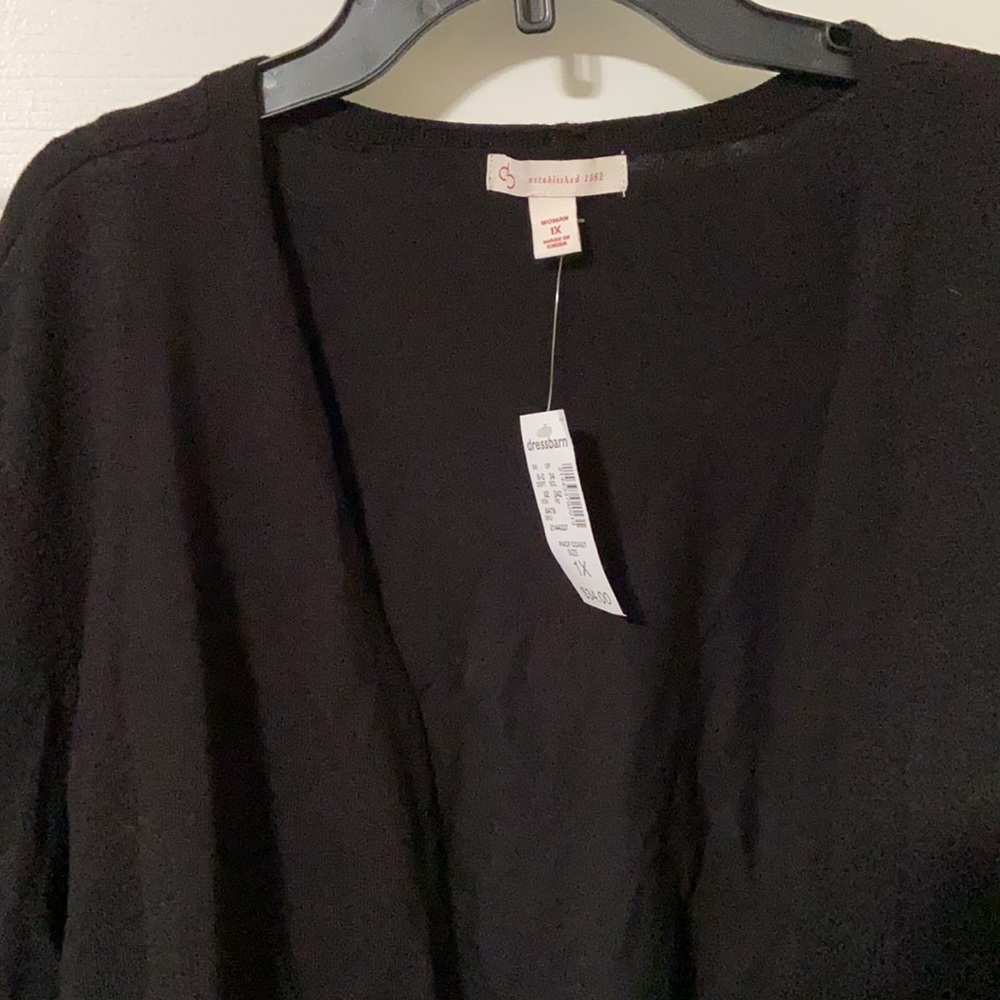 Dress Barn Black sweater with lace trim bottom size 1X new with tags - Picture 4 of 9